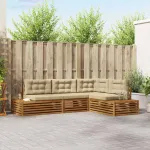 Set de canapele de exterior cu pernă 4 Bucată Natural și Bej GartenMobel Dekor