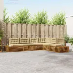 Set de canapele de exterior cu pernă 6 Bucată Natural și Bej GartenMobel Dekor