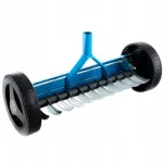 Aerator scarificator manual pentru gazon cu 11 lame din otel, 45 cm, cu roti