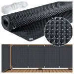 Paravan balcon si terasa din poliratan, rezistent la intemperii, 500x90 cm, negru