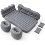 Saltea auto gonflabila pentru bancheta spate cu perne si pompa, 128x76x15 cm, negru