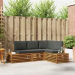 Set de canapele de exterior 4 Bucată Natural și Antracit GartenMobel Dekor