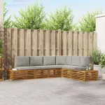 Set de canapele de exterior 6 Bucată Gri natural și deschis GartenMobel Dekor