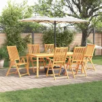Set de masă pentru grădină 7 pcs Maro Lemn Solid de Acacia GartenMobel Dekor