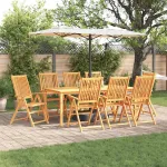 Set de masă pentru grădină 9 pcs Maro Lemn Solid de Acacia GartenMobel Dekor