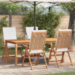 Scaun pentru Grădină 4 pcs Maro și alb 57 x 71.5 x 104 cm GartenMobel Dekor