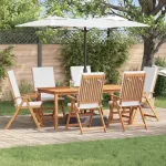 Scaun pentru Grădină 6 pcs Maro și alb 57 x 71.5 x 104 cm GartenMobel Dekor