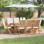 Scaun pentru Grădină 8 pcs Maro și alb 57 x 71.5 x 104 cm GartenMobel Dekor
