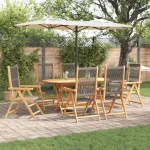 Set de masă pentru grădină 7 pcs Gri Lemn Solid de Acacia GartenMobel Dekor