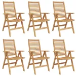 Scaun 6 pcs Maro 64.5 x 52 x 108 cm Lemn solid de tec GartenMobel Dekor