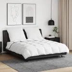 Pilotă de iarnă 200x220 cm cu 2 perne, albă, umplutură din puf și pene
