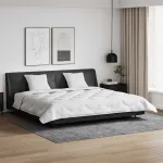 Pilotă de iarnă 240x200 cm cu 2 perne, microfibră albă, set 3 piese