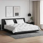 Pilotă 4 sezoane cu 2 perne, microfibră albă, 260x220 cm