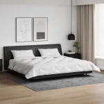 Pilot de iarnă 260x220 cm cu 2 perne, microfibră albă, matlasat