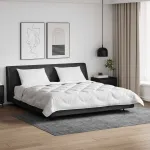Set pilotă albă 260x220 cm cu 2 perne, microfibră matlasată