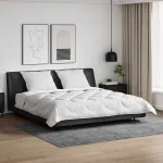 Set pilotă cu 2 perne, microfibră albă, 240x200 cm, matlasat