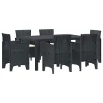 Set de masă pentru grădină 7 pcs Antracit Ratan Polt GartenMobel Dekor