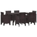 Set de masă pentru grădină 7 pcs Maro Ratan Polt GartenMobel Dekor