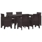 Set de masă pentru grădină 7 pcs Maro Ratan Polt GartenMobel Dekor