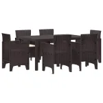 Set de masă pentru grădină 7 pcs Maro Ratan Polt GartenMobel Dekor