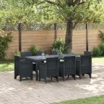Set de masă pentru grădină 9 pcs Antracit Polipropilenă GartenMobel Dekor