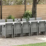 Set de masă de grădină cu perne cu pernă 17 pcs Gri deschis PP GartenMobel Dekor