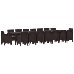 Set de masă de grădină cu perne cu pernă 17 pcs Maro PP GartenMobel Dekor