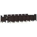 Set de masă de grădină cu perne cu pernă 17 pcs Maro PP GartenMobel Dekor