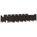 Set de masă de grădină cu perne cu pernă 17 pcs Maro PP GartenMobel Dekor