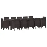 Set de masă pentru grădină 13 pcs Maro Rattan poli GartenMobel Dekor