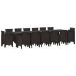 Set de masă pentru grădină 15 pcs Maro Ratan Polt GartenMobel Dekor