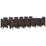 Set de masă pentru grădină 15 pcs Maro Ratan Polt GartenMobel Dekor