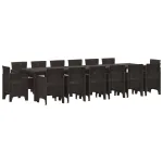 Set de masă pentru grădină 15 pcs Maro Ratan Polt GartenMobel Dekor