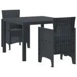 Set de masă pentru grădină 3 pcs Antracit Polipropilenă GartenMobel Dekor