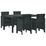 Set de masă pentru grădină 5 pcs Antracit Ratan Polt GartenMobel Dekor