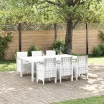 Set de masă pentru grădină 7 pcs Alb Polipropilenă GartenMobel Dekor