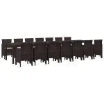 Set de masă de grădină cu perne cu pernă 15 pcs Maro PP GartenMobel Dekor