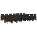 Set de masă de grădină cu perne cu pernă 15 pcs Maro PP GartenMobel Dekor