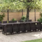 Set de masă de grădină cu perne cu pernă 15 pcs Maro PP GartenMobel Dekor