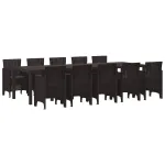 Set de masă pentru grădină 11 pcs Maro și Antracit Ratan GartenMobel Dekor