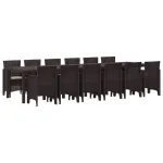 Set de masă pentru grădină 13 pcs Maro Ratan Polt GartenMobel Dekor
