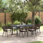 Set de masă pentru grădină 7 pcs Maro poliratan GartenMobel Dekor