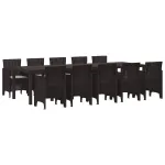 Set de masă pentru grădină cu pernă 11 pcs Maro și gri deschis GartenMobel Dekor