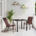 Set de masă pentru grădină 3 pcs Maro și negru GartenMobel Dekor