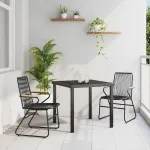 Set de masă pentru grădină 3 pcs Negru GartenMobel Dekor