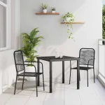 Set de masă pentru grădină 3 pcs Negru GartenMobel Dekor