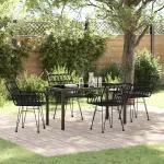 Set de masă pentru grădină 5 pcs Negru GartenMobel Dekor