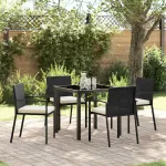 Set de masă pentru grădină 5 pcs Negru GartenMobel Dekor