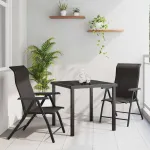Set de masă pentru grădină 3 pcs Cafea neagră GartenMobel Dekor