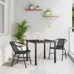 Set de masă pentru grădină 3 pcs Negru GartenMobel Dekor